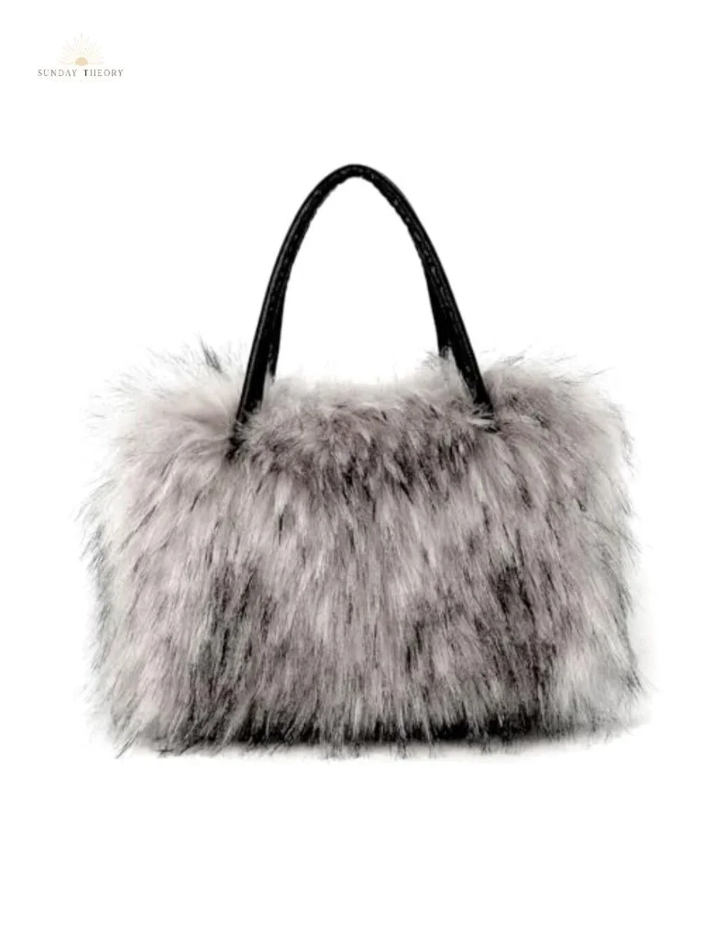 Women's Faux Fur Tote Bag Fluffy Satchel Shoulder Handbag Roomy Zipper